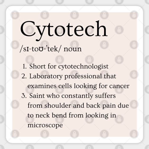 Cytotechn Funny Dictionary Definition Sticker by Brasilia Catholic
